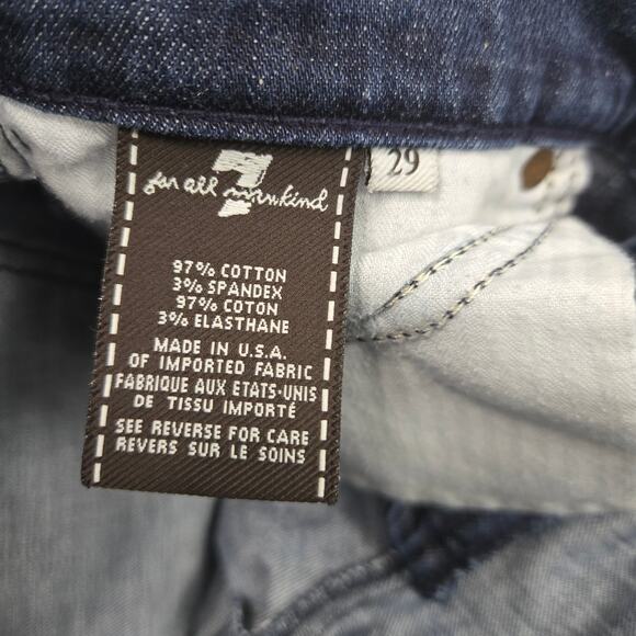 7FAMK 7 For All Mankind Dark Wash Crop Dojo Jeans Size 29 - Picture 5 of 6